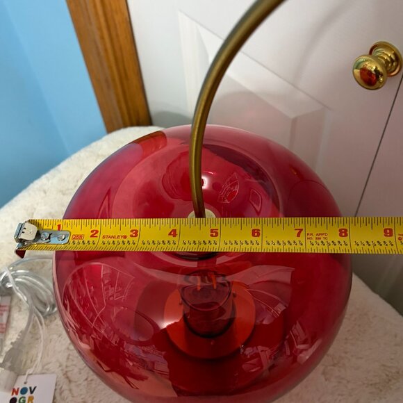 Viral Novogratz Red Cherry Table Lamp – TikTok Aesthetic Retro Glass Accent Ligh - Picture 2 of 9